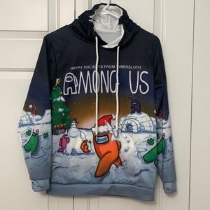 Intersloth/Among Us holiday hoodie young man Size M.